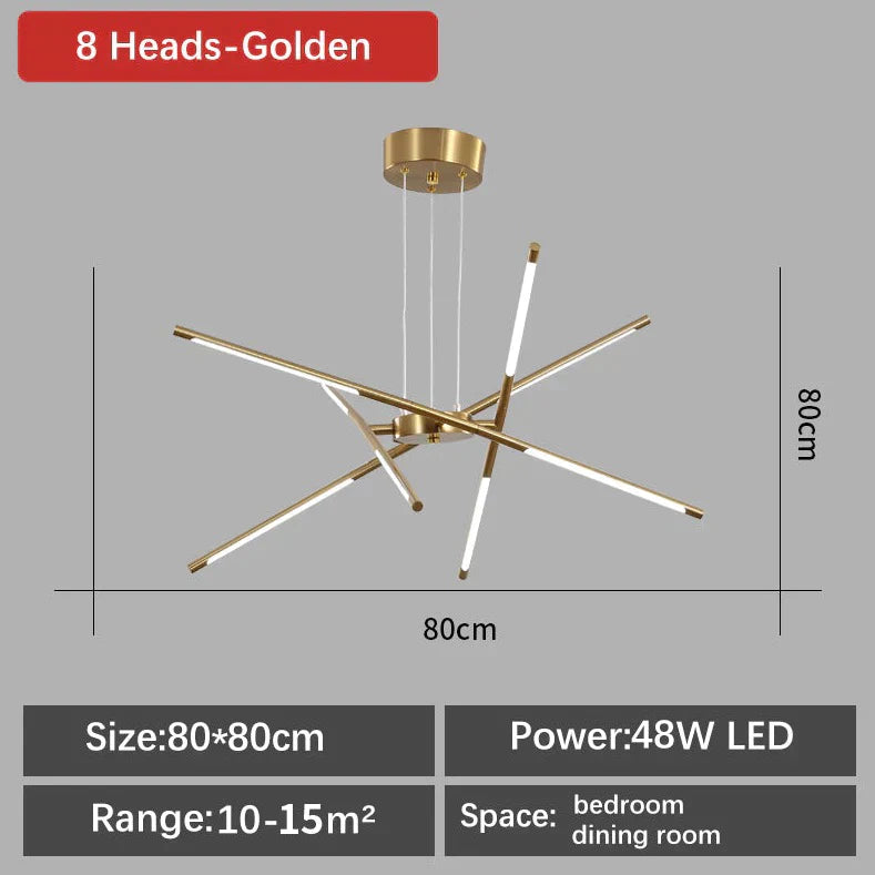 Chandelier Spider Moderne – Lustre Élégant avec 6 à 12 Lampes pour Salle à Manger, Salon et Bureau