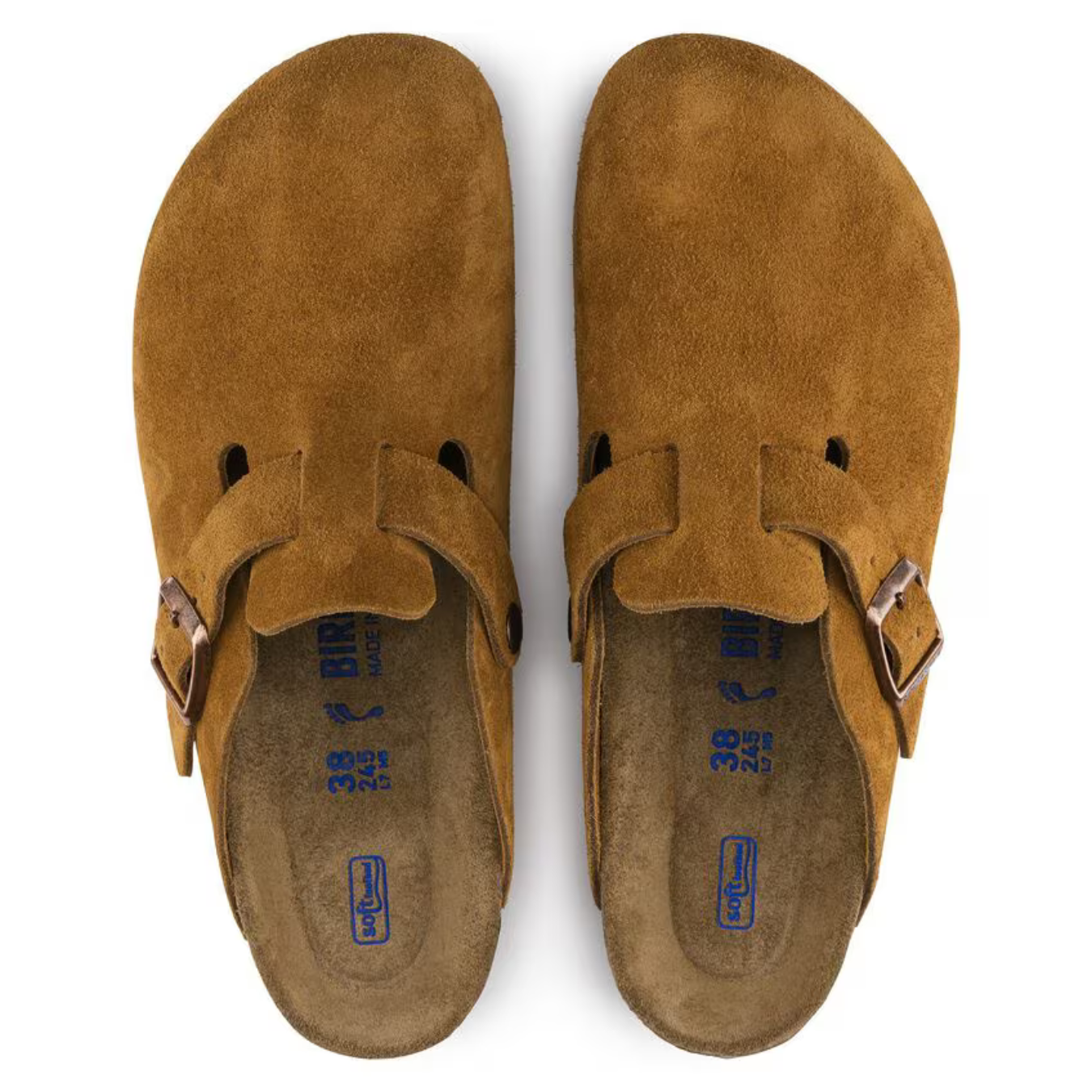Boston | Cuir Velours Taupe – Sabots Classiques à Lit de Pied Moelleux Anatomique