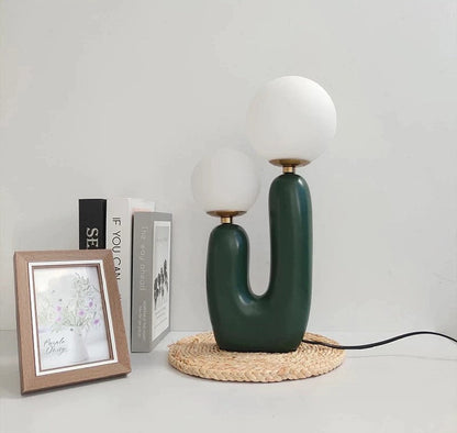 Lampe de Table Moderne Cactus – Éclairage Créatif et Élégant avec Globes en Verre