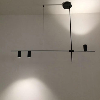 Chandelier Minimaliste Noir – Design Élégant et Moderne en Métal et Aluminium