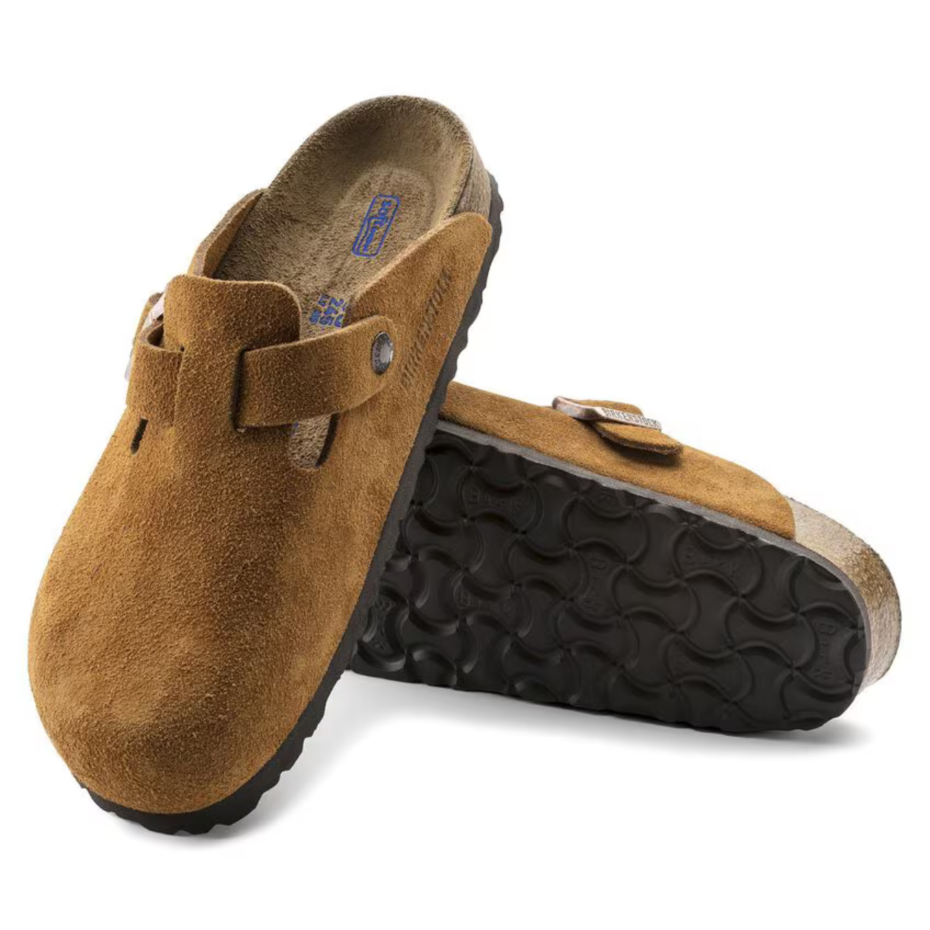 Boston | Cuir Velours Taupe – Sabots Classiques à Lit de Pied Moelleux Anatomique