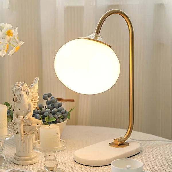Lampe de Table Marshmallow - Design Moderne en Métal et Verre avec Éclairage Doux