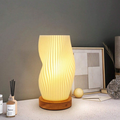 Lampe Serene Wavecrest - Élégance Contemporaine avec Dimmable USB