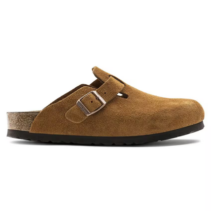 Boston | Cuir Velours Taupe – Sabots Classiques à Lit de Pied Moelleux Anatomique