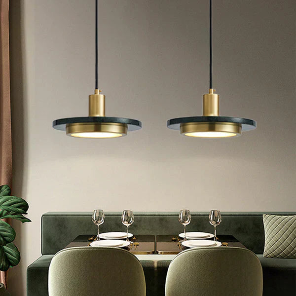 Suspension Moderne en Marbre - Lampe LED Élégante et Minimaliste