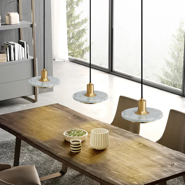 Suspension Moderne en Marbre - Lampe LED Élégante et Minimaliste