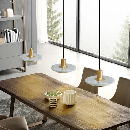 Suspension Moderne en Marbre - Lampe LED Élégante et Minimaliste