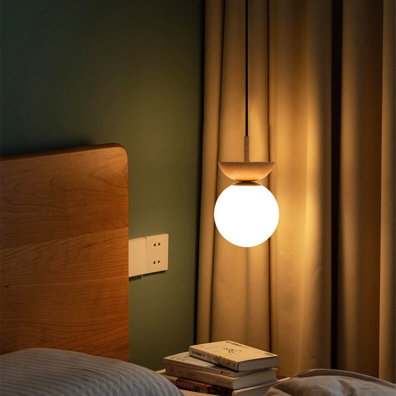 Suspension Log Japonaise - Lampe LED avec Lumière Réglable pour Ambiance Épurée