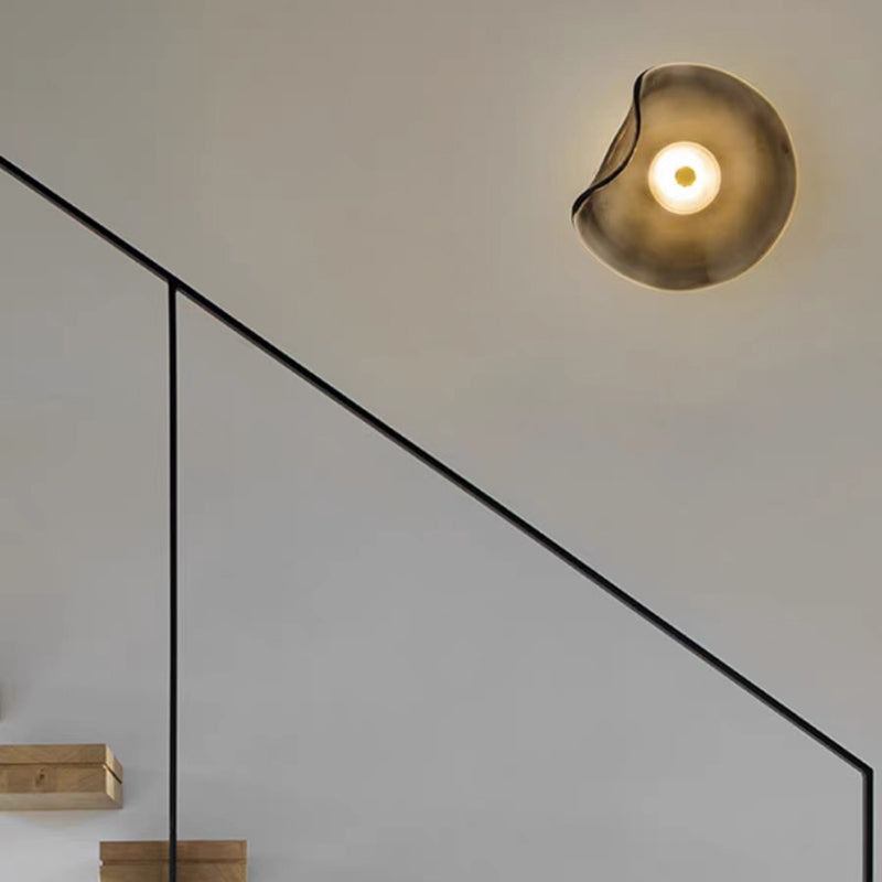 Applique Murale Moderne en Verre Amber - Éclairage LED Élégant et Fonctionnel