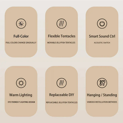 Lampe Méduse LED – Éclairage Relaxant Ajustable, Design Moderne Rechargeable avec Contrôle Tactile