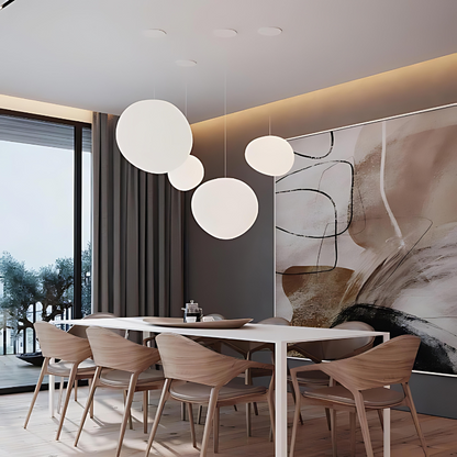 LumiPebble | Suspension Élégante en Verre et Galets