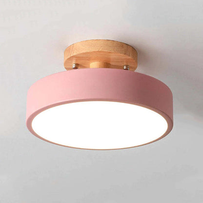 Plafonnier LED Moderne en Bois – Éclairage Minimaliste avec Fonction Dimmable pour Bureau et Salon
