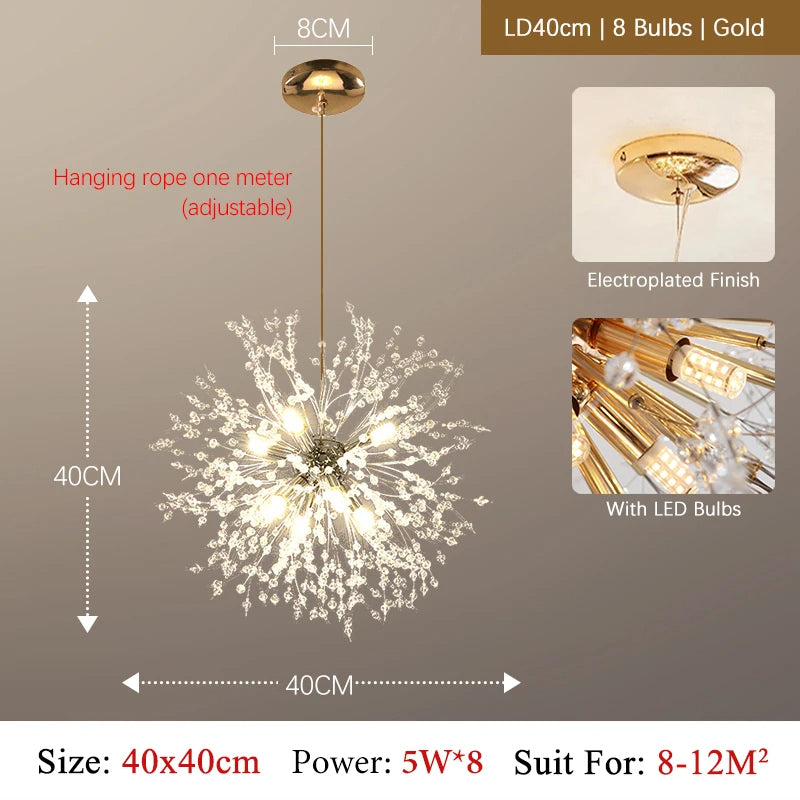 Chandelier LED Cristal Luxe - Design Moderne en Métal Chromé, LED G9, Élégant et Raffiné