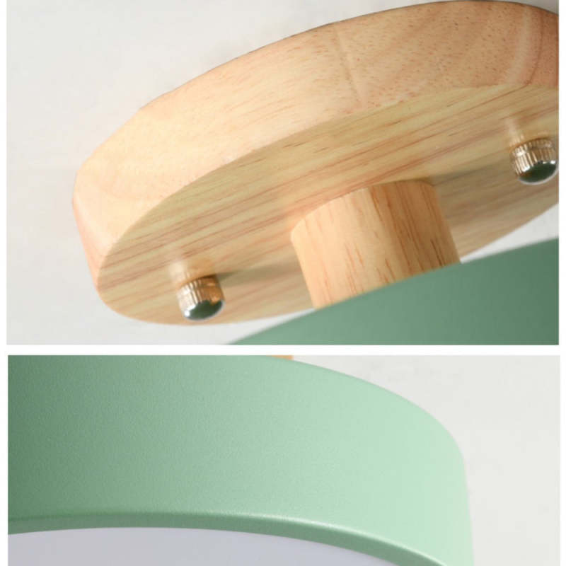 Plafonnier LED Moderne en Bois – Éclairage Minimaliste avec Fonction Dimmable pour Bureau et Salon