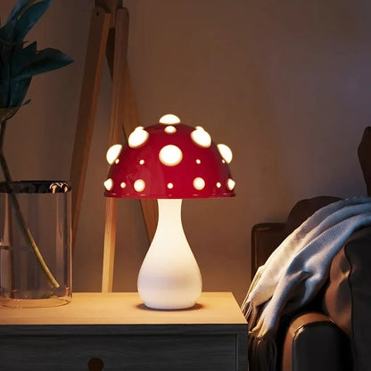 Lampe de Table Amanita - Design Inspiré du Champignon avec Lumière LED Dimmable et Option Sans Fil