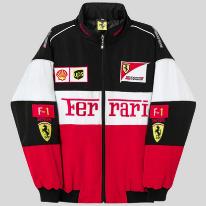 Veste Ferrari Vintage – Style Racing Unisexe, Vêtement Sport Rétro pour Fans Formule 1