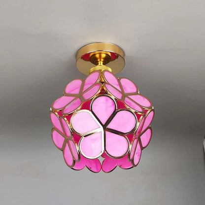 Éclairage de Plafond en Verre Style Fleurs - Lampe Élégante pour Entrée