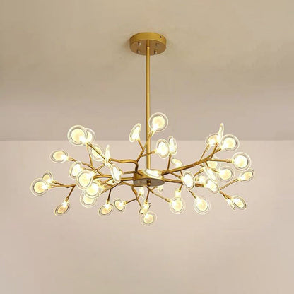 Chandelier LED Design Libellule – Luminaire Acrylique Moderne avec Effet Feuilles de Lucioles