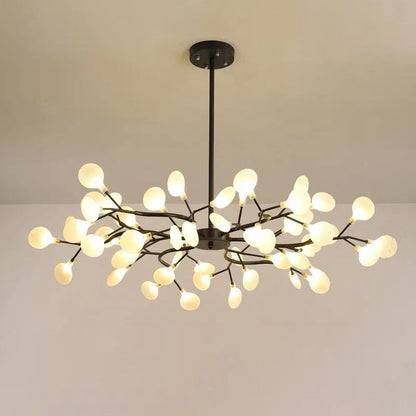 Chandelier LED Design Libellule – Luminaire Acrylique Moderne avec Effet Feuilles de Lucioles
