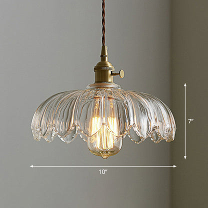 Lampe suspendue en verre translucide avec base en cuivre – Création d'une atmosphère romantique et lumineuse
