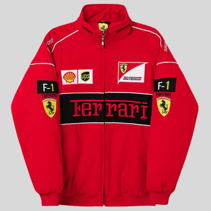 Veste Ferrari Vintage – Style Racing Unisexe, Vêtement Sport Rétro pour Fans Formule 1