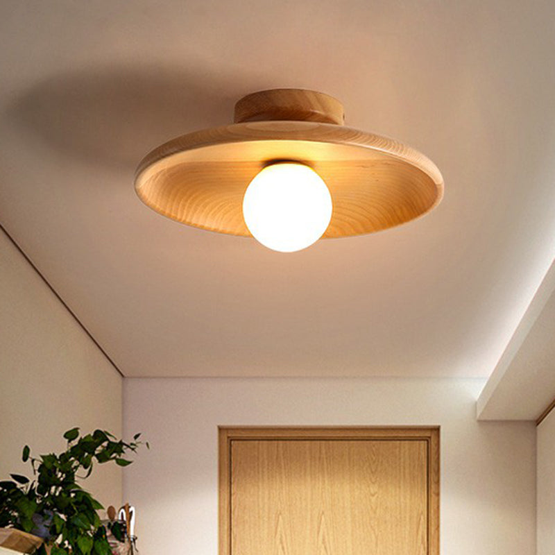 Plafonnier Moderne en Bois – Éclairage LED Minimaliste pour Salon et Bureau