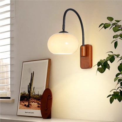 Applique Murale Bauhaus Persimmon - Design en Verre Kaki avec Fonction Pivotante