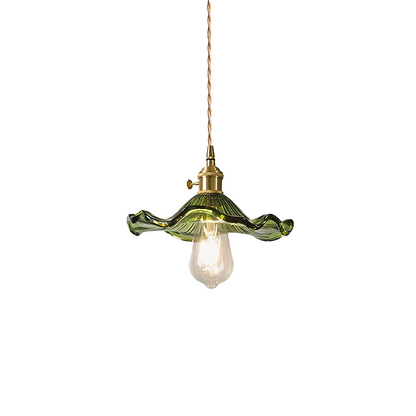 Suspension LED en Verre Floral – Élégance et Ambiance Chaleureuse E27
