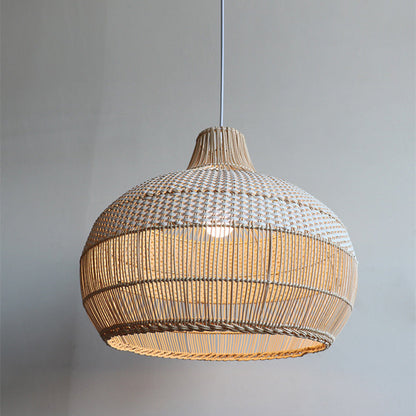 Lampe Suspendue Tressée en Rattan Naturel – Applique de Plafond Élégante et Organique