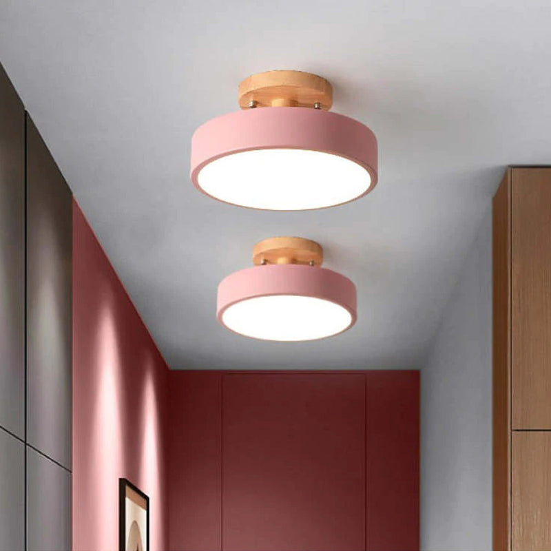 Plafonnier LED Moderne en Bois – Éclairage Minimaliste avec Fonction Dimmable pour Bureau et Salon