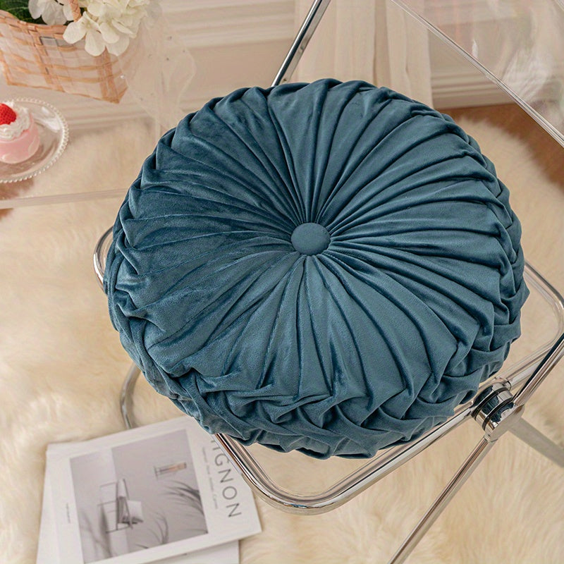 Coussin en Velours Rond en Forme de Citrouille | Coussin Tissé Doux pour Canapé et Chaise de Bureau | Housse Lavable, Coussin Décoratif pour Salon et Chambre