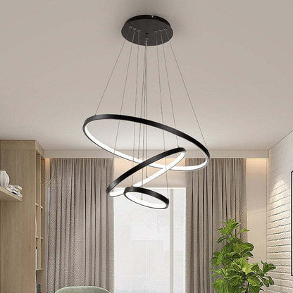 Lampe Suspension Moderne Yumanira avec 3 Anneaux – Éclairage Design LED, Réglable avec Télécommande