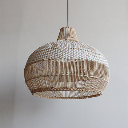 Lampe Suspendue Tressée en Rattan Naturel – Applique de Plafond Élégante et Organique