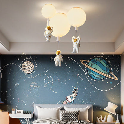 Lampe LED Moderne Lune Astronaute - Suspension Éclairante Unique pour Chambre
