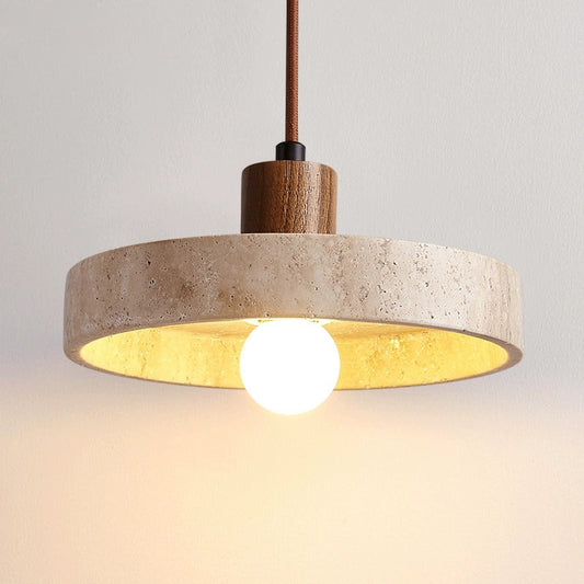 Suspension Vintage Wabi Sabi en Pierre – Élégance Naturelle et Design Minimaliste