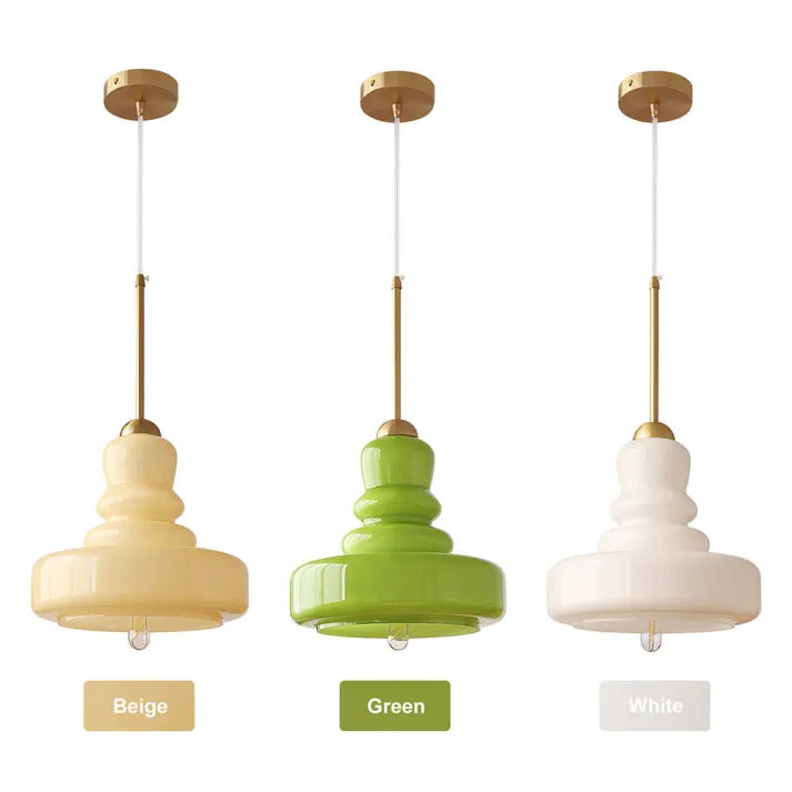 Lampe Pendante Bauhaus Kürbis en Verre - Design Élégant avec Détails en Laiton ou Fer