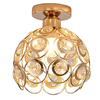 Suspension Hallway Fancy Gold - Lustre Élégant en Or et Cristal pour Couloir