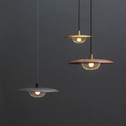 Suspension Imitation Bois - Lampe Suspendue au Style Nordique avec Détails Industriels