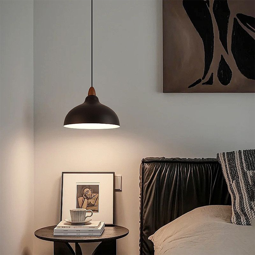 Lampe Suspendue Design en Bois et Métal - Élégance Scandinave, Variété de Couleurs