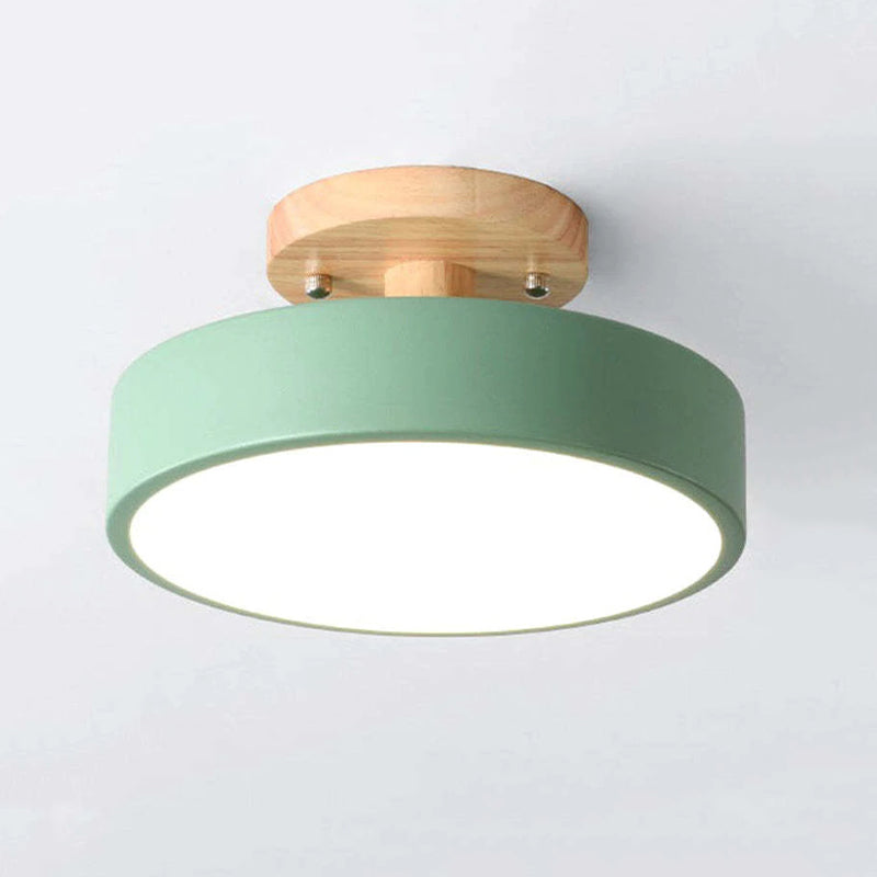 Plafonnier LED Moderne en Bois – Éclairage Minimaliste avec Fonction Dimmable pour Bureau et Salon