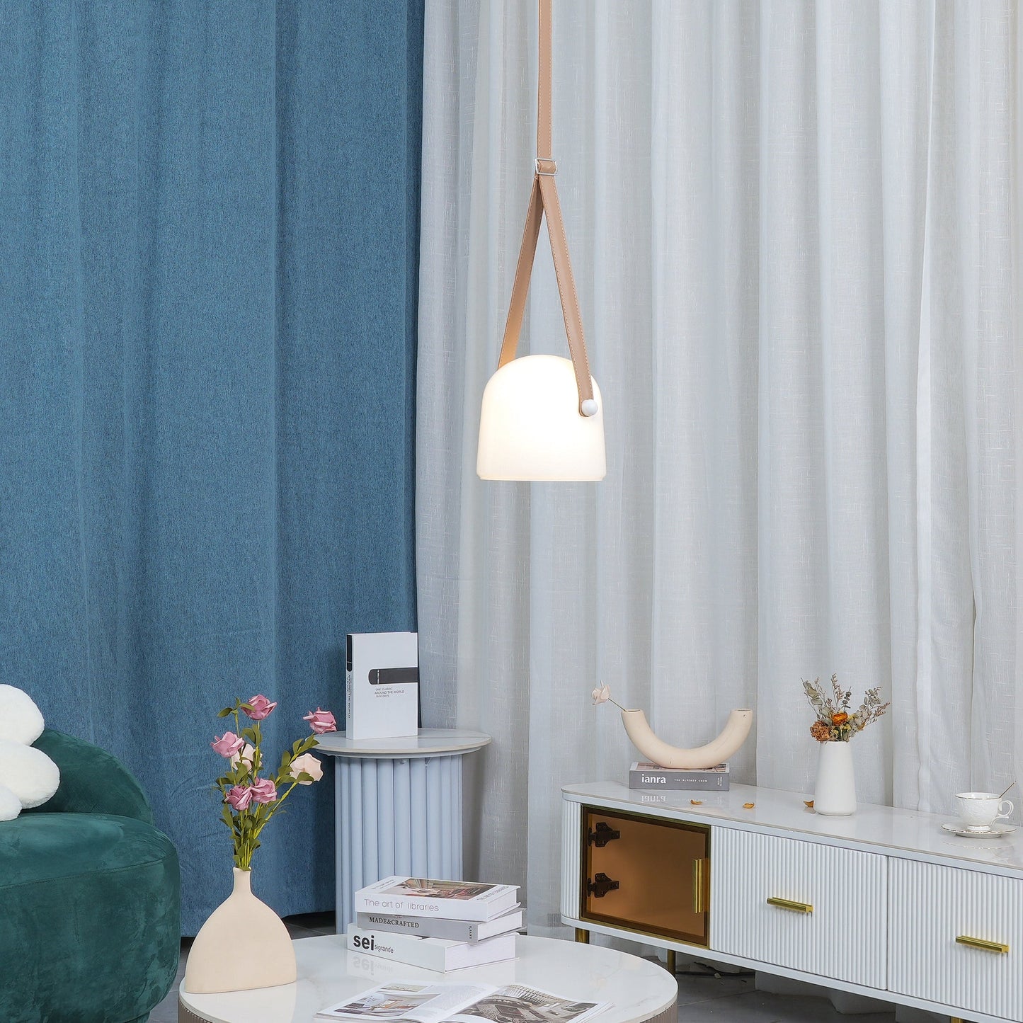 Suspension Mona Minimaliste en Métal et Verre - Éclairage LED Élégant pour Salon et Salle à Manger