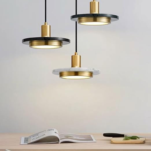 Suspension Moderne en Marbre - Lampe LED Élégante et Minimaliste