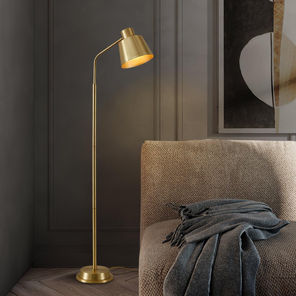 Lampadaire Zeid en Laiton – Élégance Moderne avec Structure Minimaliste et Éclairage LED