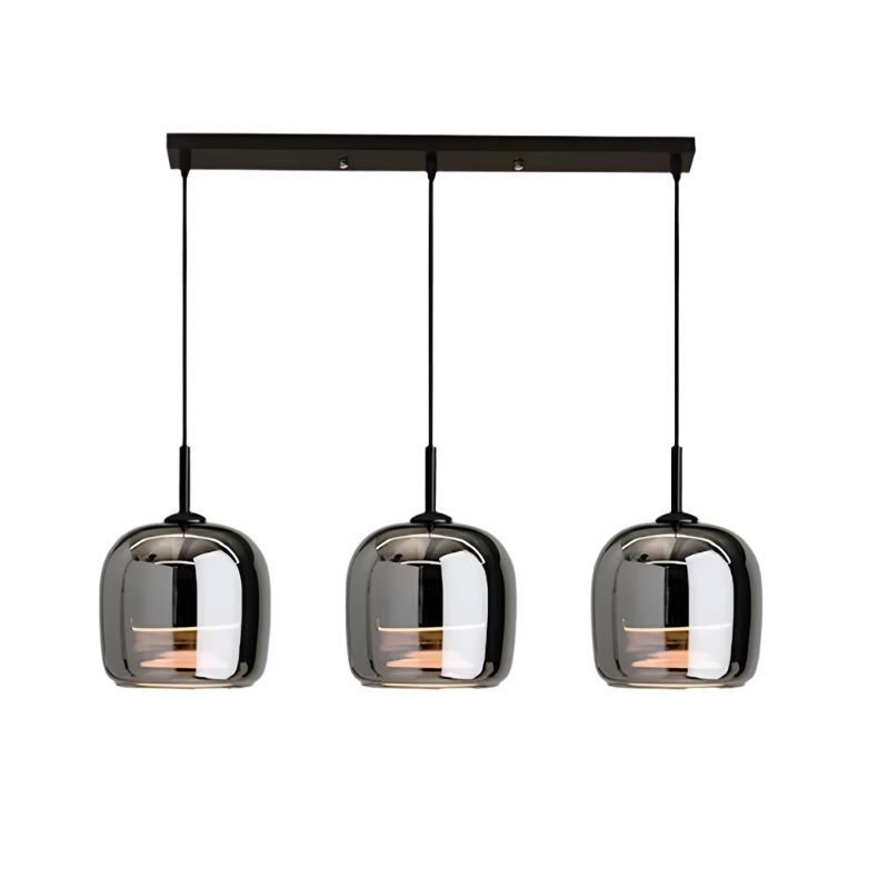 Suspension Nordic en Verre Noir – Design Élégant et Moderne avec Éclairage LED