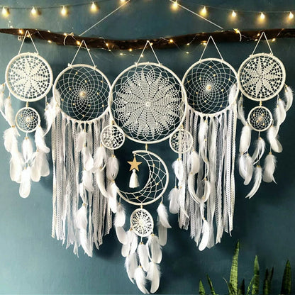 Set de 5 Attrape-Rêves Bohème – Élégance Artisanale et Ambiance Paisible