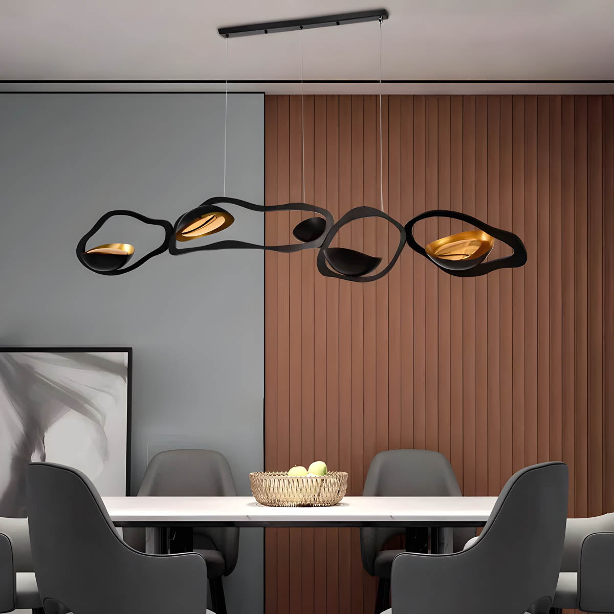 Suspension Moderne Artistique – Éclairage LED avec Design Organique