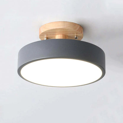 Plafonnier LED Moderne en Bois – Éclairage Minimaliste avec Fonction Dimmable pour Bureau et Salon