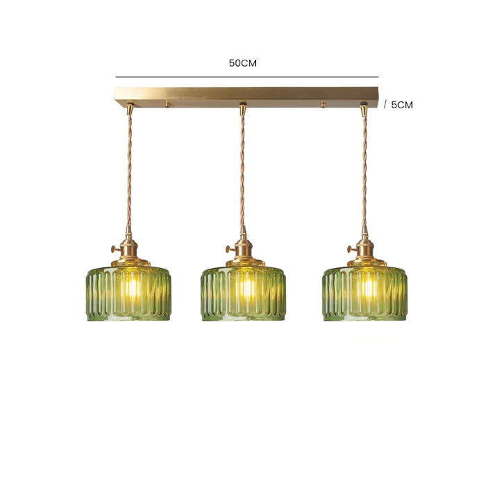 Lampe à suspension vintage en cristal – Élégance intemporelle avec abat-jour en verre