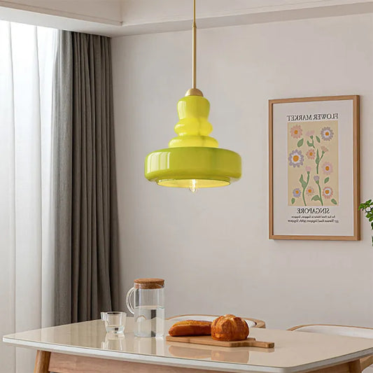 Lampe Pendante Bauhaus Kürbis en Verre - Design Élégant avec Détails en Laiton ou Fer