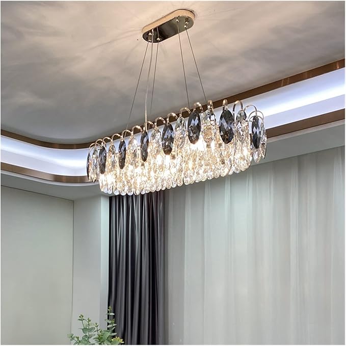 Chandelier Cristal K9 - Luminaire Élégant en Métal Rose Gold, LED Dimmable, Plusieurs Tailles